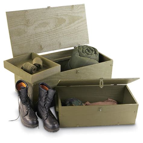 wooden military foot locker